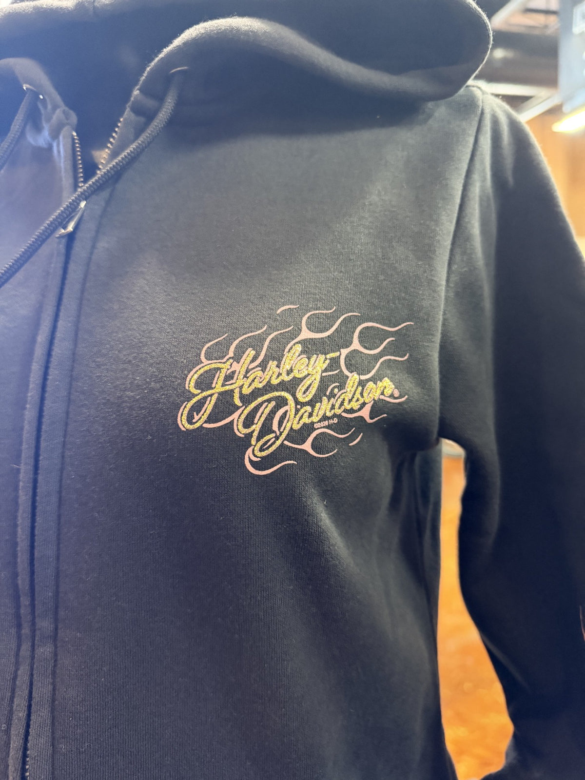 Ladies Glitter Fire It Up Zip Hoodie
