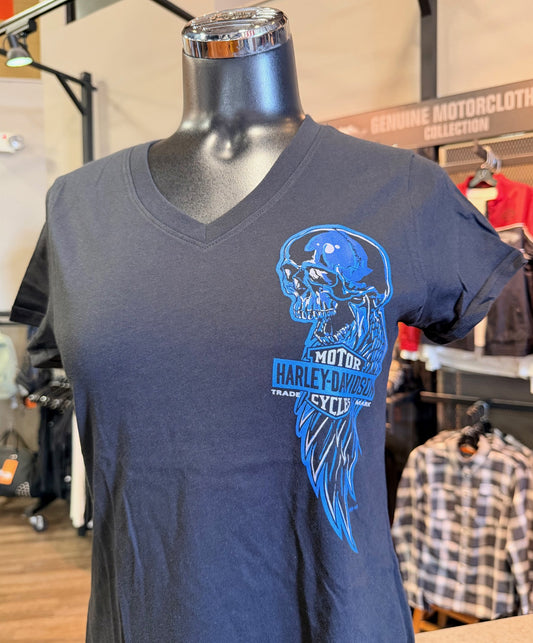 Ladies Skull Wing T