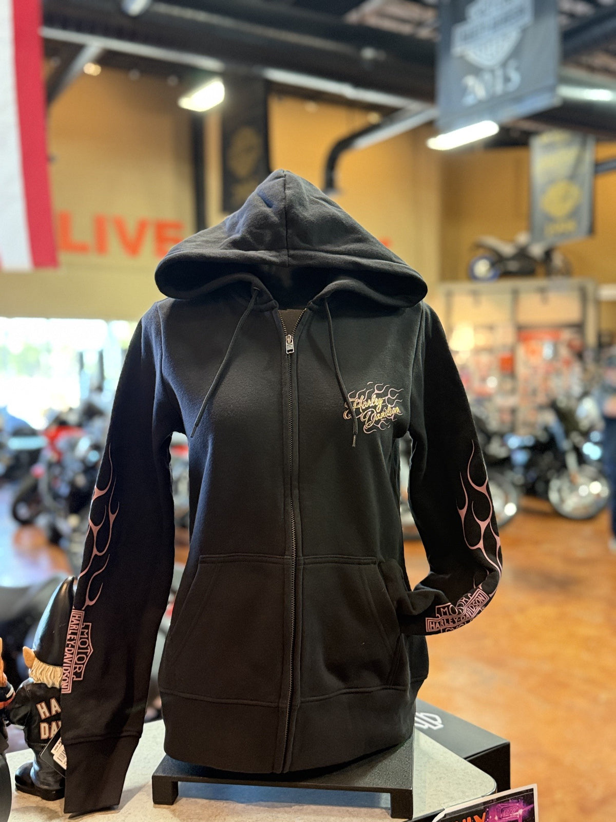 Ladies Glitter Fire It Up Zip Hoodie