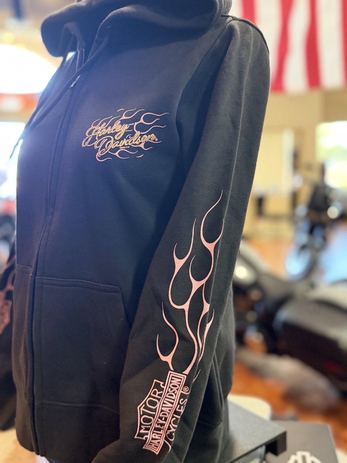 Ladies Glitter Fire It Up Zip Hoodie